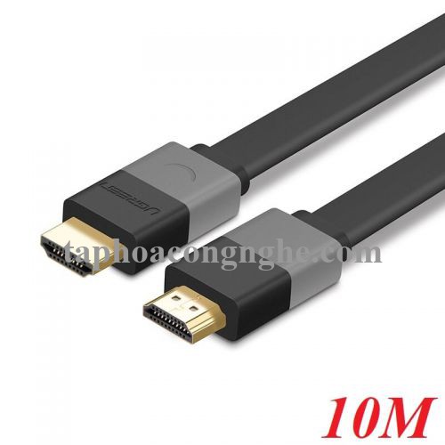 Ugreen 30114 10M màu Đen Cáp tín hiệu HDMI vỏ nhựa PVC cao cấp cáp dẹt HD120 30030114
